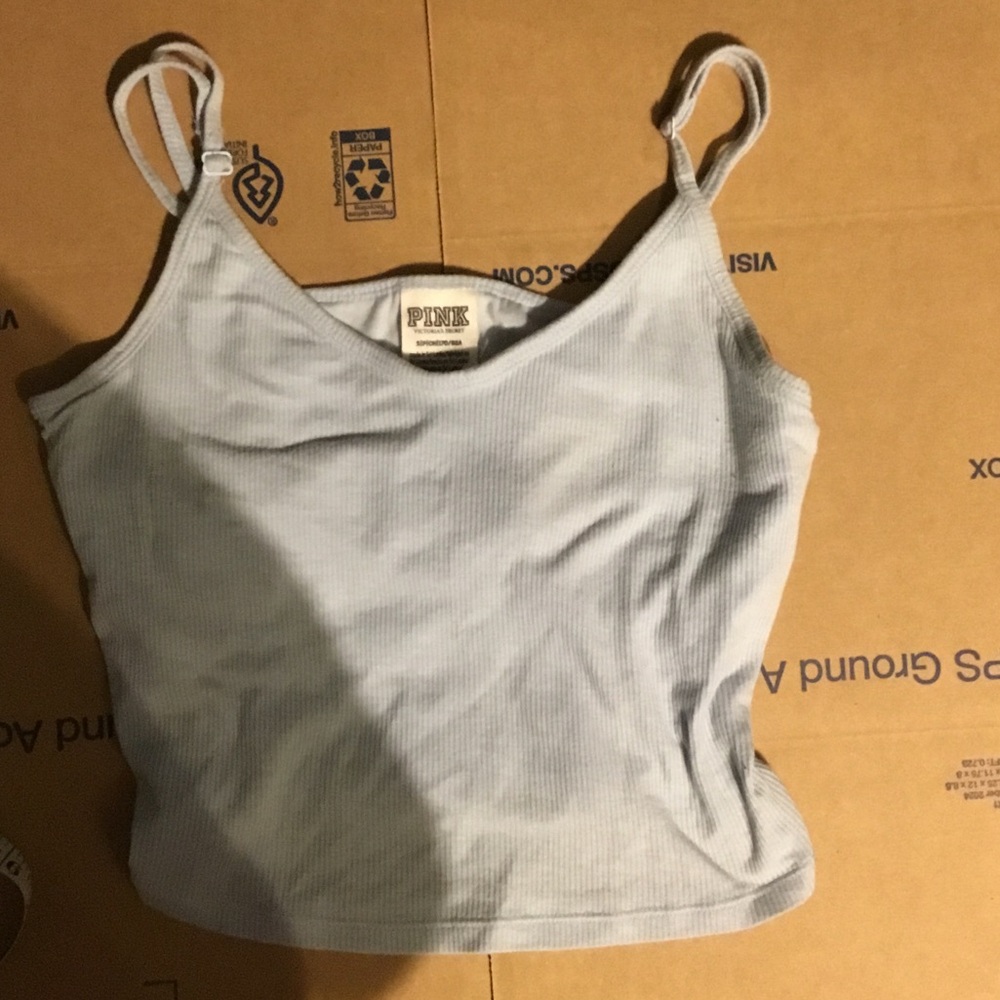 PINK Victoria's Secret Light Blue Ribbed Cami